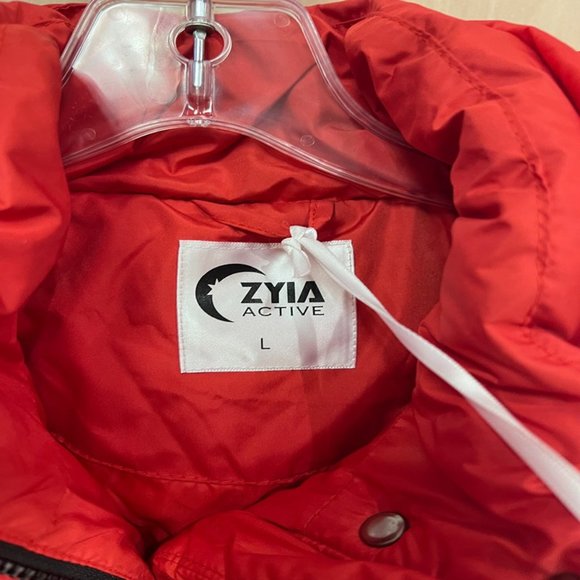 Zyia Active Sierra Red Aspen Removable Hood Full Zipper  Puffer Jacket Size L - Picture 10 of 13